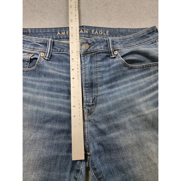 American Eagle Jeans Mens 36x36 (38x34) Athletic Straight Blue Mid Rise Stretch - Picture 8 of 14